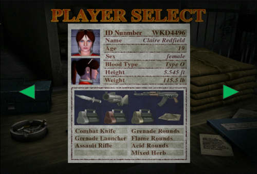 Resident Evil Code Veronica Battle Game - Alternative Claire Redfield