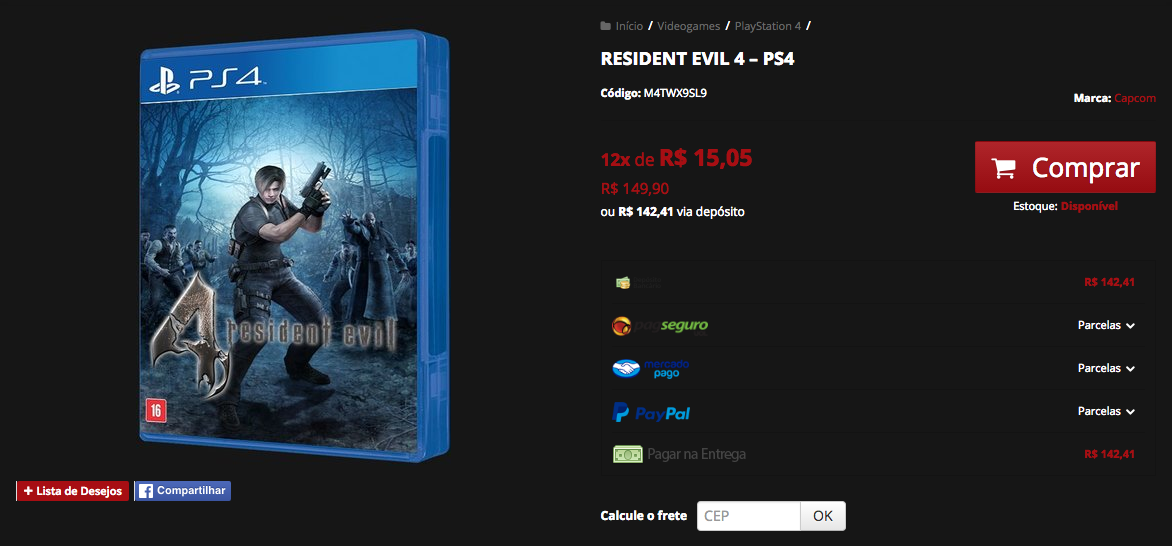 Resident Evil 4 Xbox One Midia Fisica