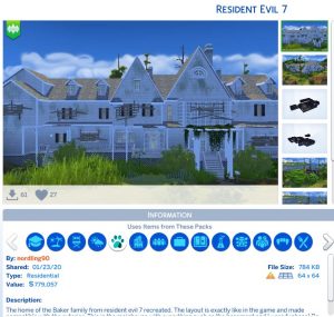 Resident Evil 7 Old House The Sims 4