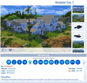 Resident Evil 7 Old House The Sims 4