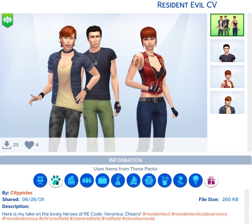 Resident Evil Code Veronica The Sims 4